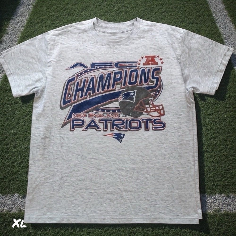 VTG New England Patriots AFC Champions T-Shirt XL Fruit of the Loom Cotton NFL